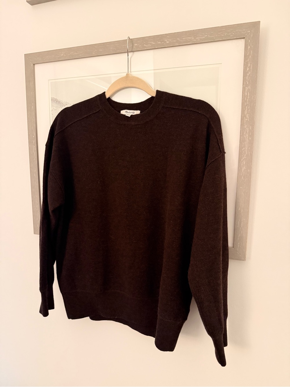 Madewell Women's Crewneck Sweater in Dark Brown